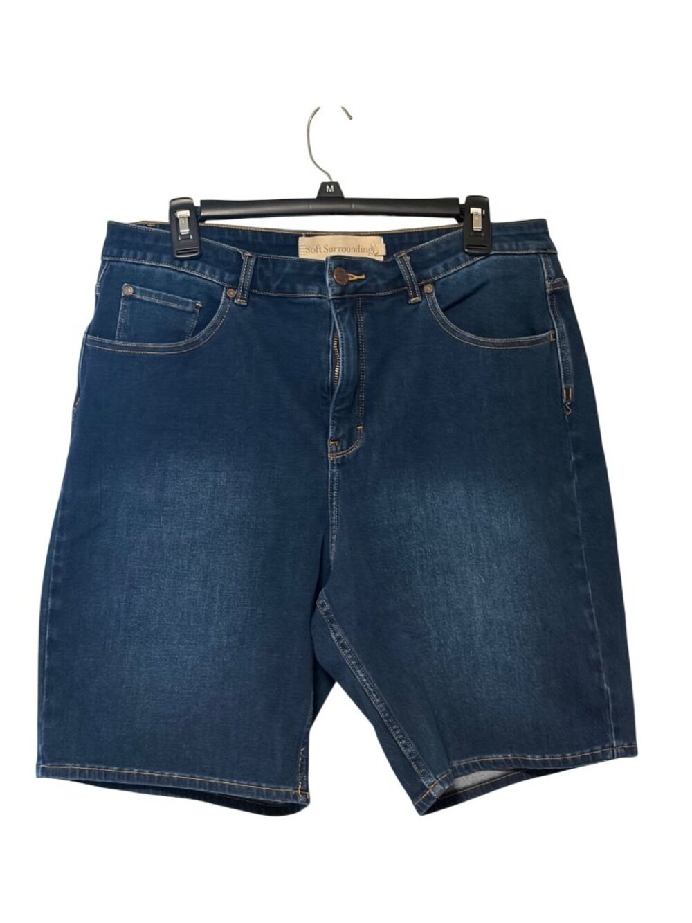 Soft Surrounding Womens Size 16 Dark Denim Jean Shorts Blue